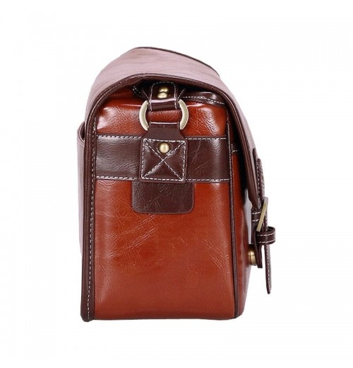 Leather Camera Messenger Bag